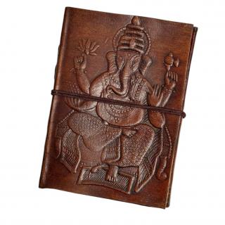 Agenda-Jurnal GANESHA, Coperta Piele Ecologica, 100 File, 13x10x2 cm