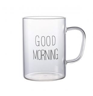 Cana din Sticla Borosilicata, GOOD MORNING, 400 ml