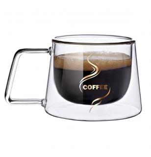 Ceasca COFFEE din sticla borosilicata cu pereti dubli, 200 ml