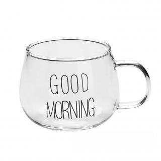 Ceasca din Sticla Borosilicata, GOOD MORNING, 400 ml