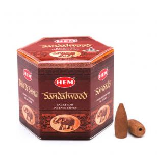 Conuri parfumate cu ardere inversa - Backflow SANDALWOOD pentru suport cascada - 40 buc