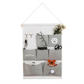 Organizator textil suspendat pentru jucarii si depozitare, Meow, 50x35 cm