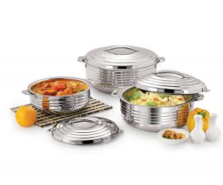 Set 3 Caserole Termice din Inox, 2L+3L+5L,Designer