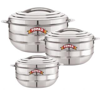 Set 3 Caserole Termice din Inox, 3L + 5L + 7,5L, LOTUS