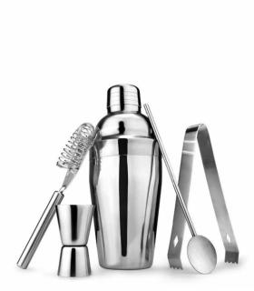 Set pentru Cocktail cu 5 accesorii, otel inoxidabil, Shaker 550 ml