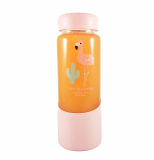 Sticla Flamingo din sticla si capac ermetic, 450 ml