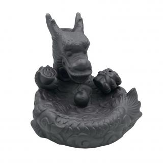 Suport Cascada ardere conuri parfumate Backflow, ceramica, DRAGON, 10x11cm