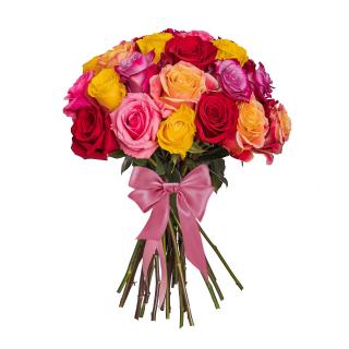 Buchet colorat cu mix de trandafiri