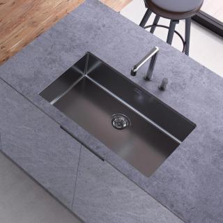 Chiuveta bucatarie inox TASCA CANOVA CA70 GUN METAL  si accesorii montaj