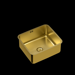 Chiuveta bucatarie o cuva Nicolas -Quadron, inox PVD montaj sub blat 44x39 cm culoare auriu gold