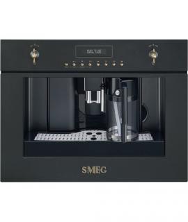 Espressor incorporabil automat 45 cm, Smeg Coloniale,antracit cu alama antica