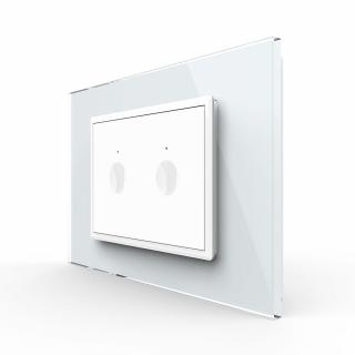 Intrerupator dublu cu touch integrat 3M, standard italian cu rama sticla