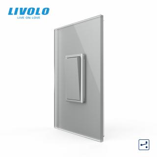 Intrerupator mecanic cap cruce1M Livolo cu panou sticla standard italian Livolo