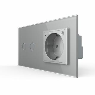 Intrerupator tactil dublu zigbee si priza schuko smart cu control vocal aplicatia mobila