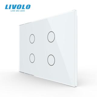 Intrerupator tactil Livolo qvadruplu cap scara cruce standard italian serie noua