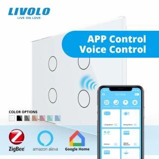 Intrerupator tactil Livolo qvadruplu cap scara cruce ZIGBEE standard italian serie noua