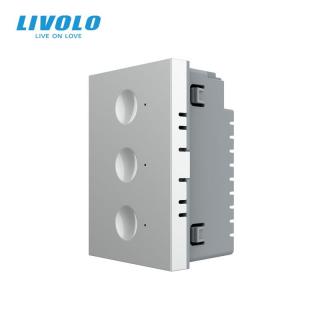 Modul intrerupator cap scara cruce triplu cu touch integrat Livolo Serie noua standard Italian