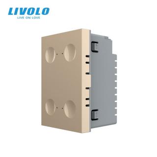 Modul intrerupator cvadruplu cap scara cruce cu touch integrat Livolo Serie noua standard Italian