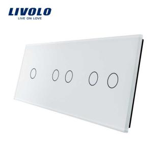 Panou intrerupator simplu + 2 duble din sticla crystal marca Livolo