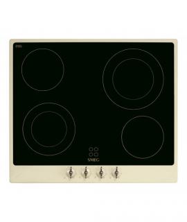 Plita vitroceramica Smeg Coloniale, 60 cm,rama crem butoane alama antica