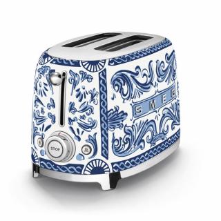 Prajitor de paine dublu SmegDolceGabbana serie limitata Blu Mediterraneo