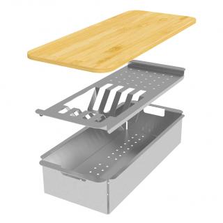 Set accesorii CookingAid MASTER BOX LUX format din Colander + Easy Drainer + Tocator lemn