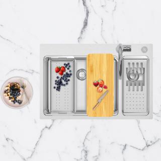 Set accesorii CookingAid MASTER BOX UNA compus din Colander + Easy Drainer + Tocator lemn