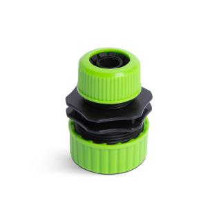 Adaptor conector pentru furtun - 1 2   - 3 4   - plastic - verde negru