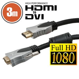 Cablu DVI-D   HDMI ,   3 m Profesional cu conectoare placate cu aur