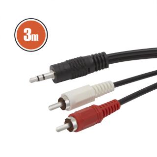 Cablu RCA   JACKfisa 2 x RCA-fisa 3,5 st JACK3,0 m