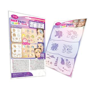 sablon Mozaic Face Painter - unicorn - stea - 3 bucati   pachet Tytoo