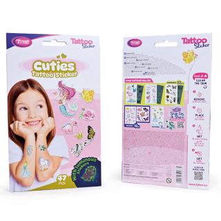 Set autocolante cu tatuaj Cuties - 47 buc pachet