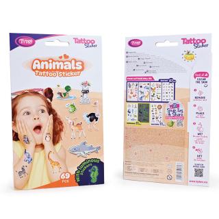 Set autocolante pentru tatuaje cu animale - 69 buc pachet