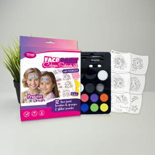 Set de vopsea pentru fata printesa Dream - 6 sabloane Tytoo