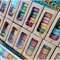 Cutie Pentru 3-4 Macarons, 11X5X4.5 CM, cu sertar, COD MAC1- Natur, Set 5 Buc