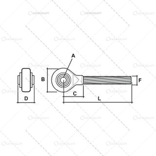 ARTICULATIE CU NUCA CAT.3 FILET DREAPTA M34 3,5 O19,5 mm