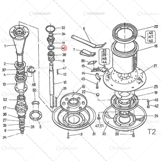 SIMERING PINION AX BUTUC ASAMBLAT COASA ROTATIVA CU TALERE 1.35, 1.65, 1.85