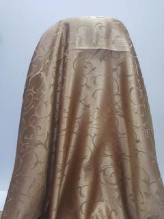 Material draperie bej inchis cu model ramurele