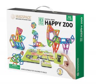 Set magnetic 83 pcs Magspace - Happy Zoo