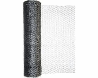 Plasa gard impletit, hexagonala, zincata, 1 x 25 m x0,80 mm grosime