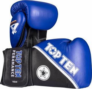 Boxing gloves , œ4select,   Leather - blue-black, 10 oz