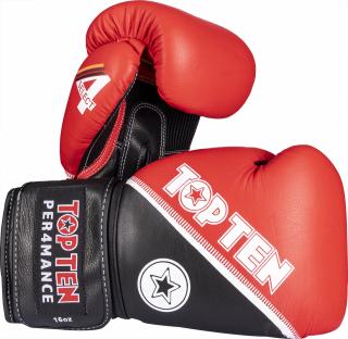 Boxing gloves , œ4select,   Leather - red-black, 10 oz