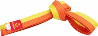 Centura de karate cu doua tonuri-galben-portocaliu, Hayashi, 240 cm