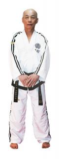 Dobok Grandmaster, Premium Gold, aprobat ITF, Top Ten, Alb, 7-9 Dan, 170 cm