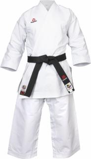 Karate-Gi Katamori, aprobat WKF, Hayashi, Alb broderie albastra, 180 cm