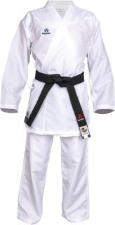 Karate-Gi   Premium Kumite  , aprobat WKF, Hayashi, Alb cu broderie albastra, 130 cm