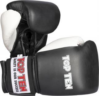 Manusi de box   Pro  , Top Ten, Negru Alb, 10 OZ