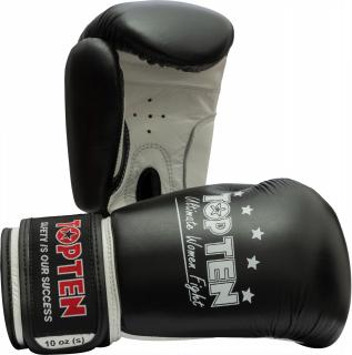 Manusi de box   Ultimate Women Fight  , Top Ten, Negru-Alb, 10 OZ