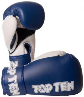 Manusi de box   XLP  , Top Ten, Alb Albastru, 14 OZ