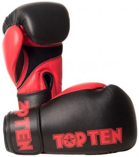 Manusi de box   XLP  , Top Ten, Negru Rosu, 10 OZ